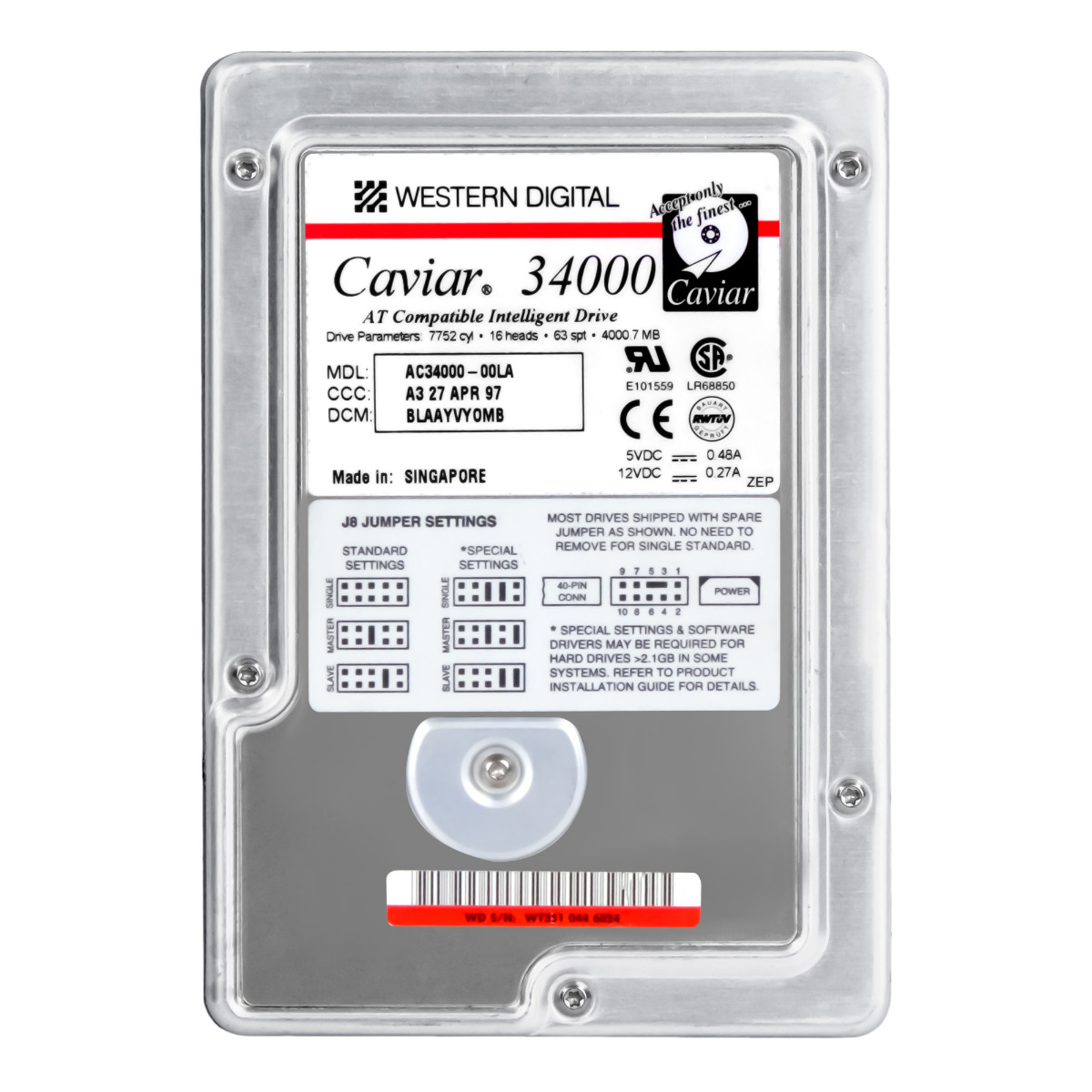 WD CAVIAR 34000 4 Go 5,2K ATA 3,5'' AC34000-00LA