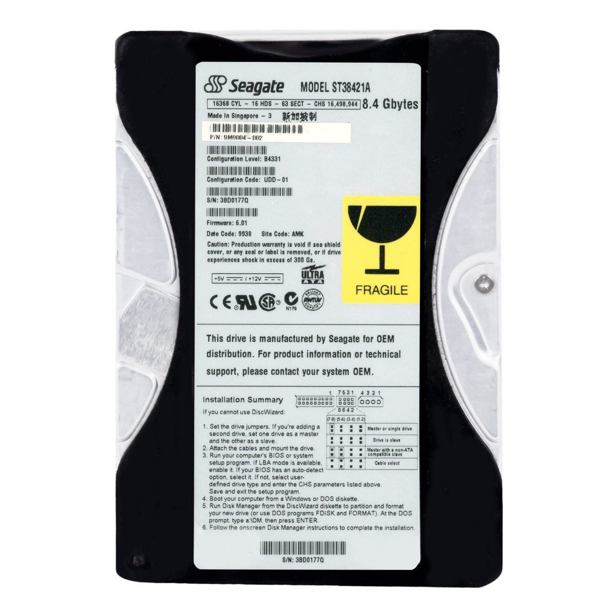 SEAGATE U4 8,4 Go 5,4K ATA 3,5'' ST38421A