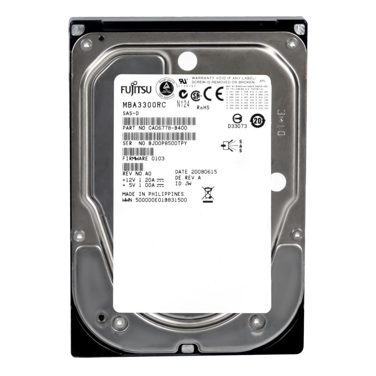 FUJITSU 300GB 15K 16MB SAS 3.5'' MBA3300RC