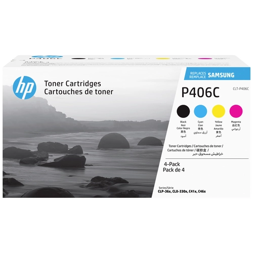 Kit arc-en-ciel HP Original CLT-P406C toner noir, cyan, magenta, jaune 4 500 pages (CLT-P406C/ELS) pour CLP-365, CLX-3305