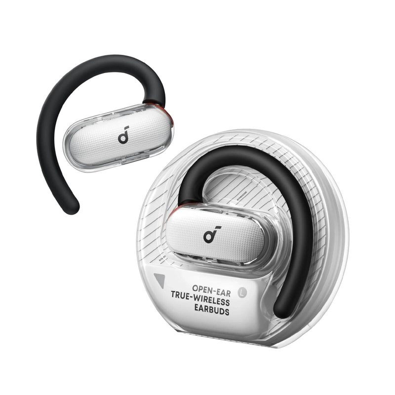 Anker Soundcore V40i, blanc écouteurs ouverts, Bluetooth, avec étui transparent