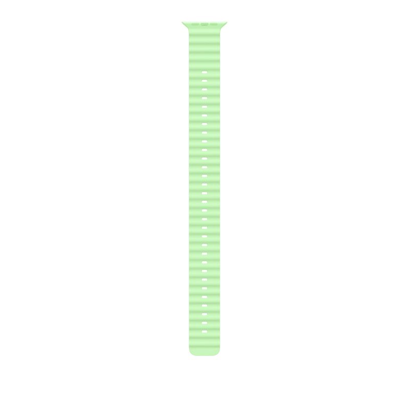 Bracelet Ocean Band 49 mm extension Apple Watch Titane naturel (vert néon)