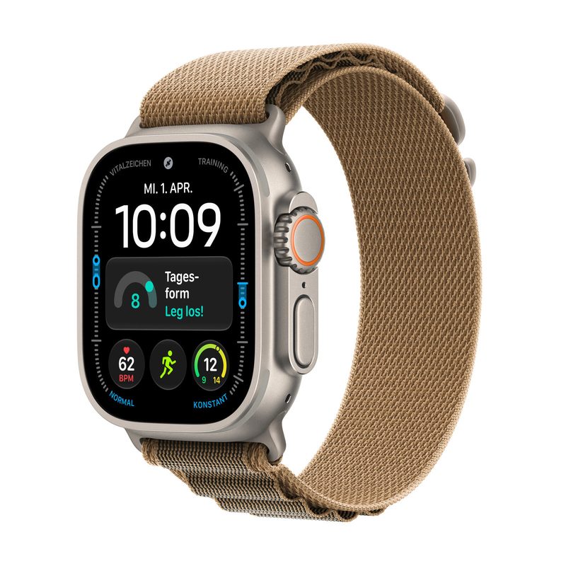 Apple Watch Ultra 4 Titane Naturel (GPS + Cellular) 49 mm Bracelet Alpine Sable Désert