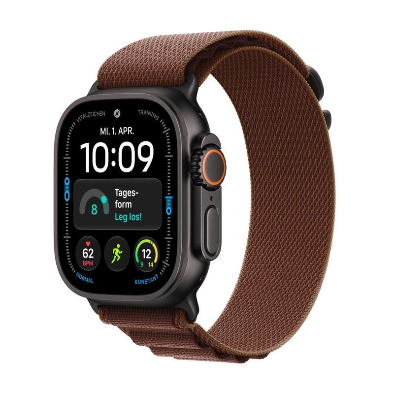 Apple Watch Ultra 4 Titane Noir (GPS + Cellular) 49 mm bracelet Alpine Armband Bordeaux S