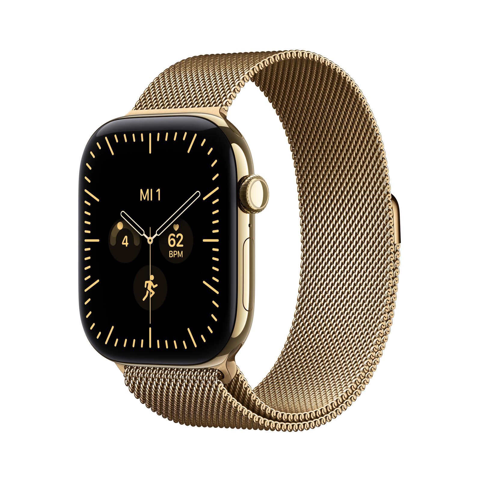 Apple Watch Series 12 Titane (GPS + Cellular) 46 mm Bracelet Milanais Or Rose M/L