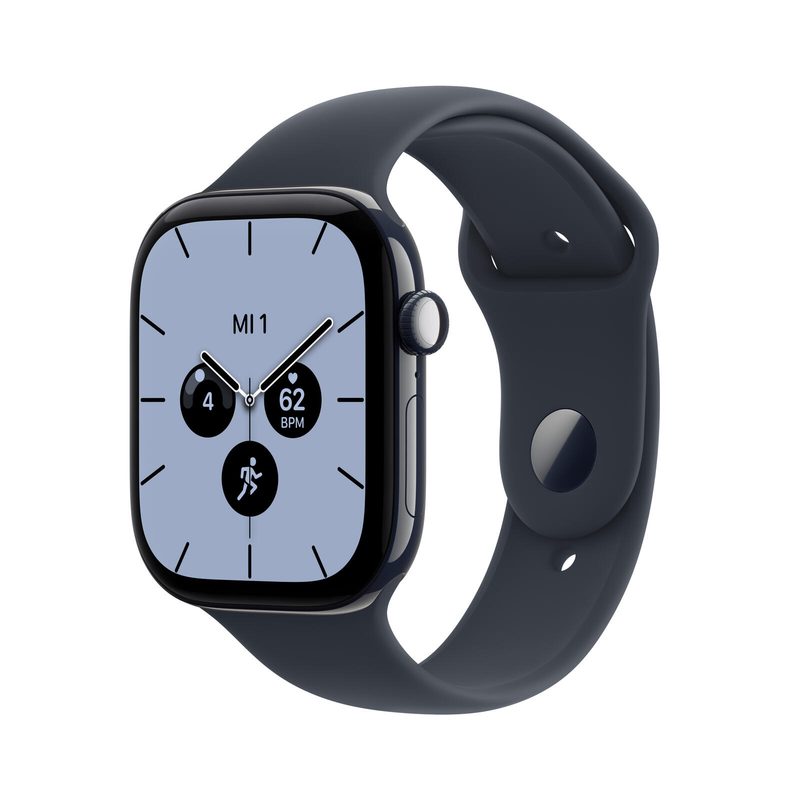 Apple Watch Series 12 Céramique (GPS + Cellular) 46 mm Bleu nuit Bracelet Sport Bleu marine S/M