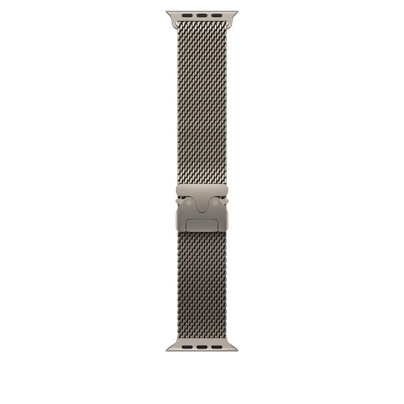 Bracelet Apple Watch 49 mm en titane naturel Milanais - Large