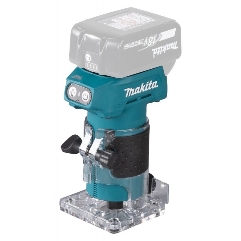 Makita DRT52Z Fraiseuse à chant sans fil Li-ion LXT 18V, 6 mm, sans batterie