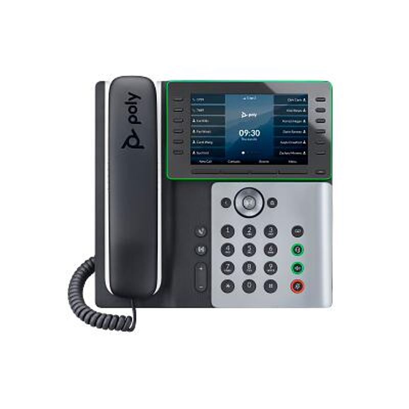 Poly Edge E550 téléphone IP et compatible PoE avec affichage du numéro et fonction d'appel en attente