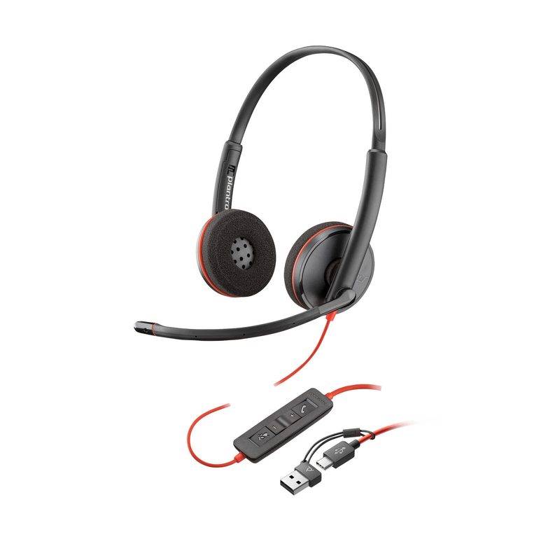 Poly Blackwire 3210 Casque mono USB-C noir + adaptateur USB-C/A