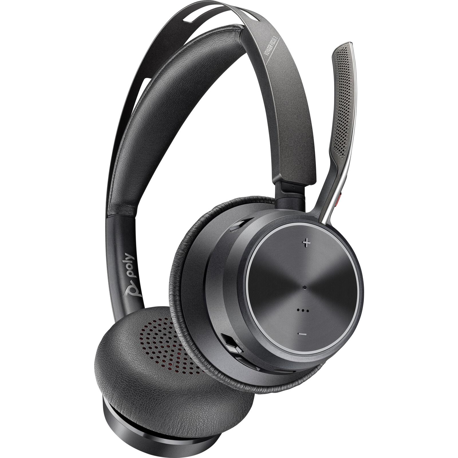 Casque stéréo Poly Voyager Focus 2 USB-C avec adaptateur USB-C/A et station de charge