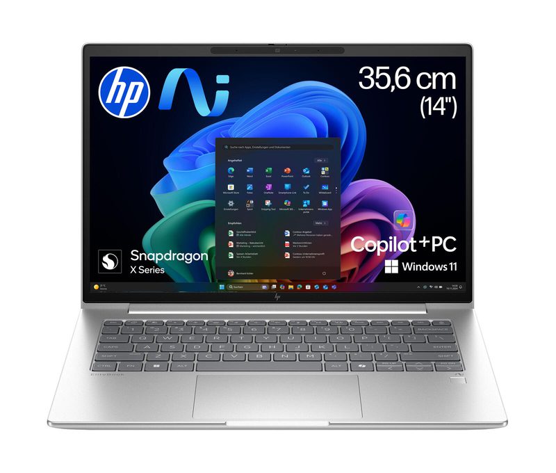 HP EliteBook 6 G1q Snapdragon® X Plus X1P-42-100 - Ordinateur portable IA de nouvelle génération 35,6 cm (14") - 32 Go RAM, 1 To SSD, GPU Qualcomm® Adreno™, WUXGA, Win11 Pro, solution 5G