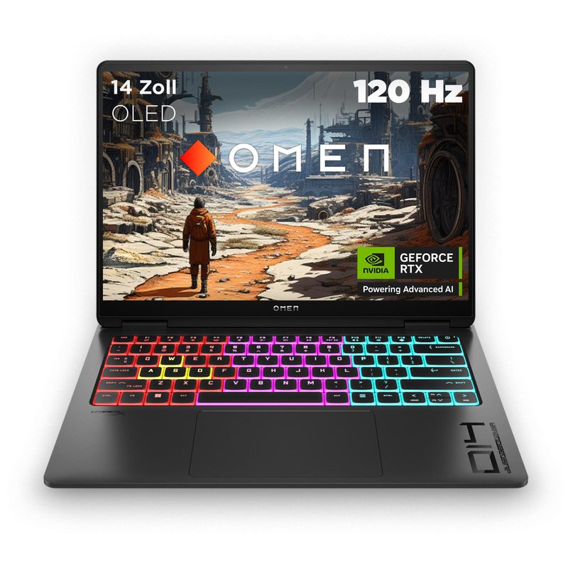 HP OMEN Transcend Laptop 14-fb1097ng Intel® Core™ Ultra 9 285H 35,6 cm 14 pouces, 64 Go RAM, 2 To SSD, GeForce RTX™ 5070 8 Go, Win11 Home