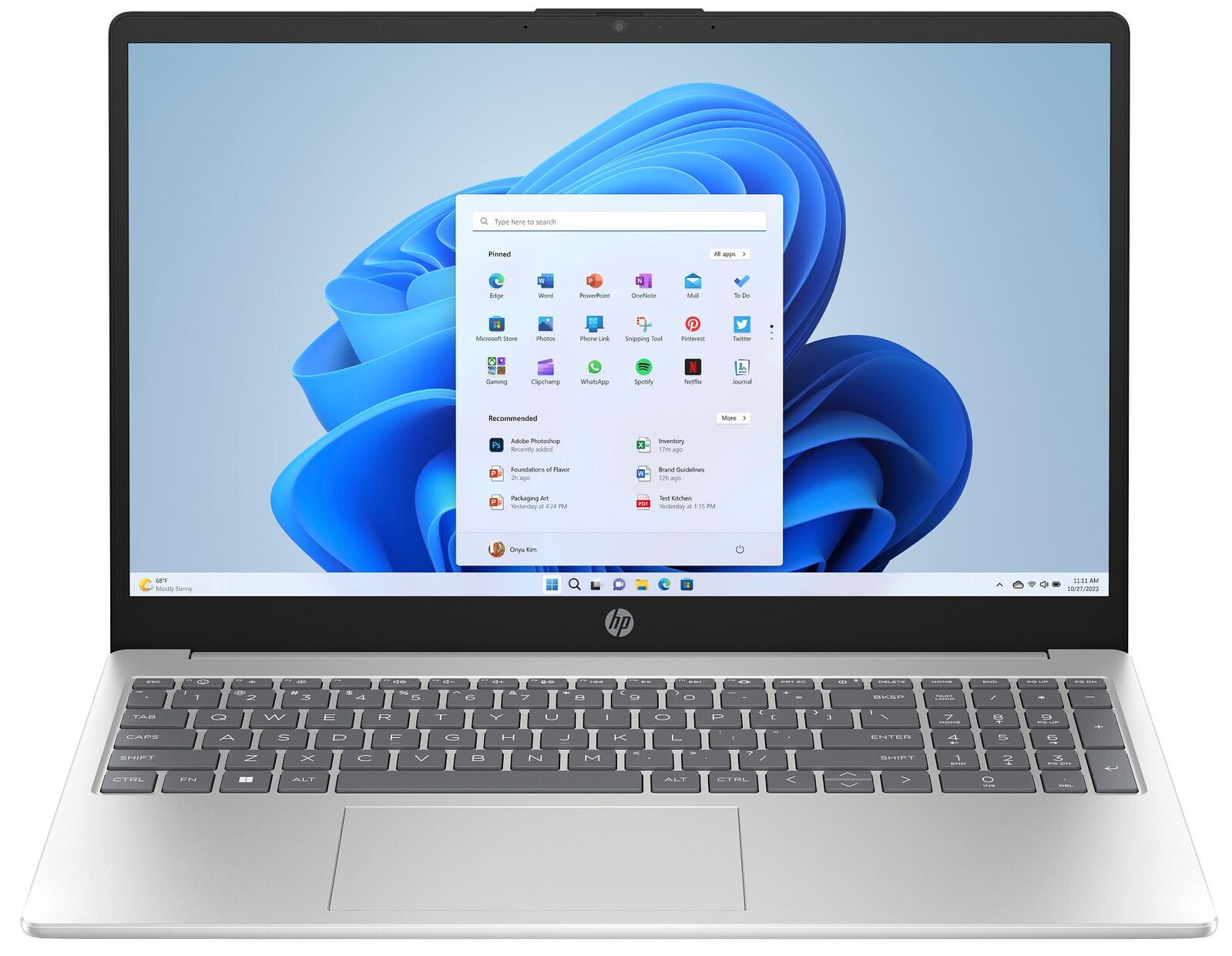 Ordinateur portable HP 15-fd0068ng Intel® Core™ 5 120U, écran 39,6 cm (15,6"), 16 Go RAM, 1 To SSD, Intel® Graphics, FreeDOS 3.0