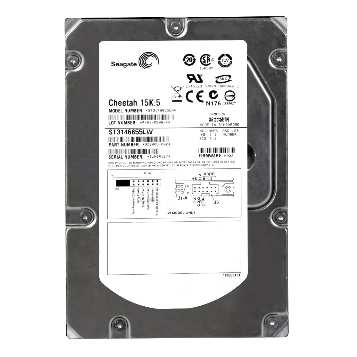 SEAGATE CHEETAH 15K.5 146 Go 15K 16 Mo SCSI U320 3,5" ST3146855LW