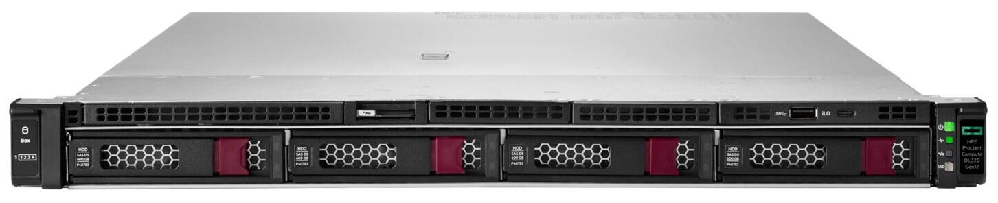 Serveur HPE ProLiant Compute DL320 Gen12 P87783-4251x Intel Xeon 6505P 12 cœurs 2,2 GHz, 1x 64 Go‑R, MR408i-o, 8SFF, 2x 480 Go SSD SATA, 2x 1000W