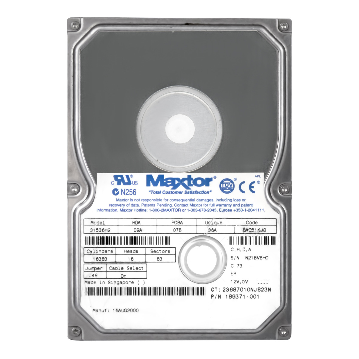 MAXTOR DiamondMax VL 30 15GB 5.4K ATA 3,5'' 31536H2