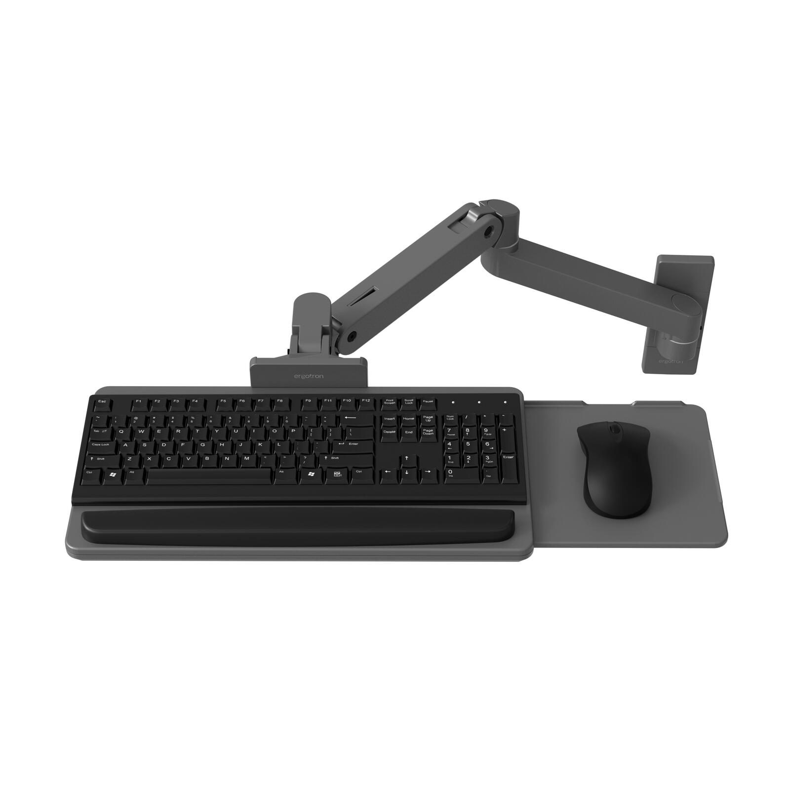 Support ergonomique pour clavier/souris Ergotron LX Pro avec bras de support réglable - Gris foncé