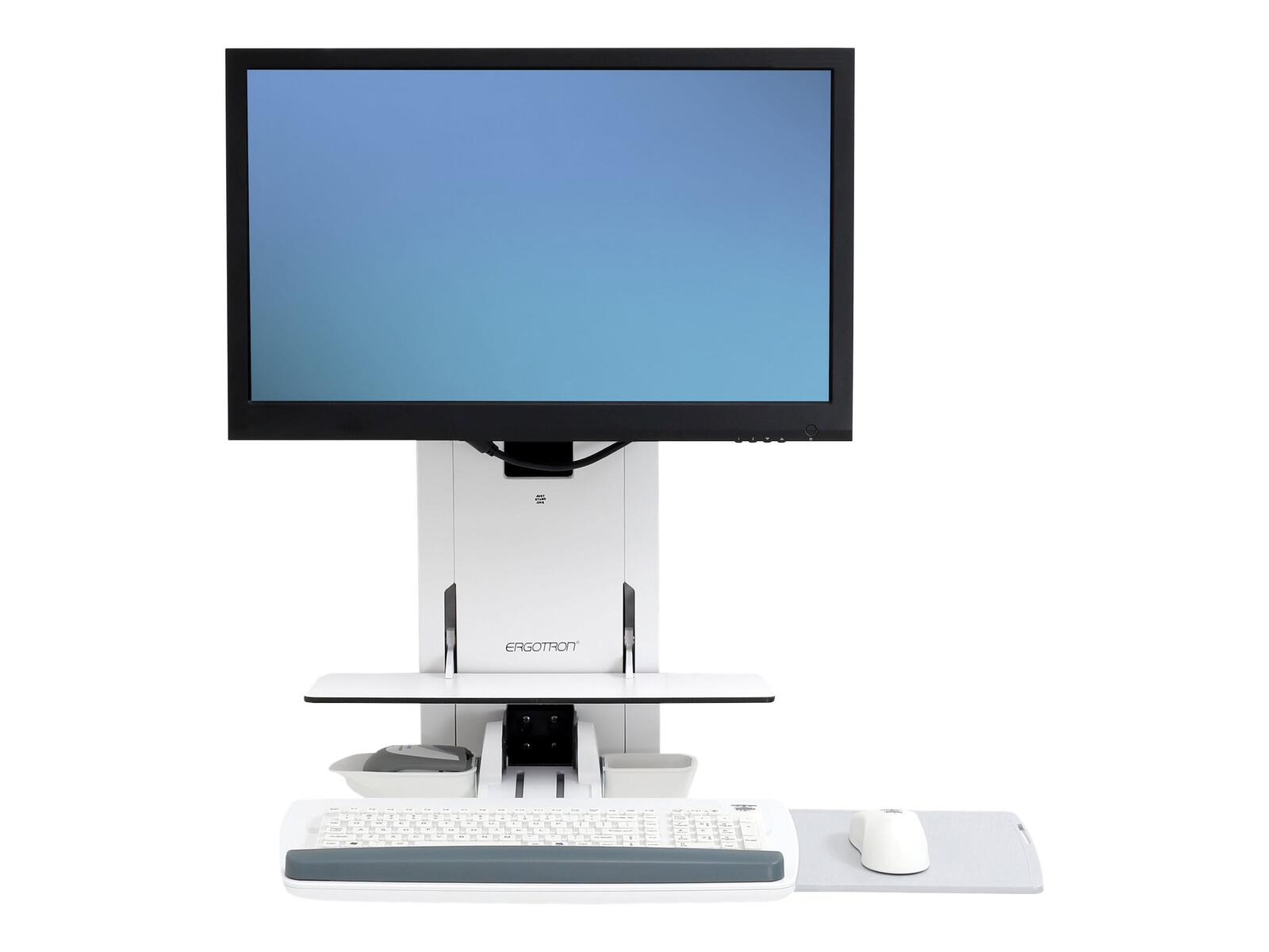 Poste de travail vertical assis-debout Ergotron StyleView blanc pour écrans jusqu'à 61 cm (24 pouces)