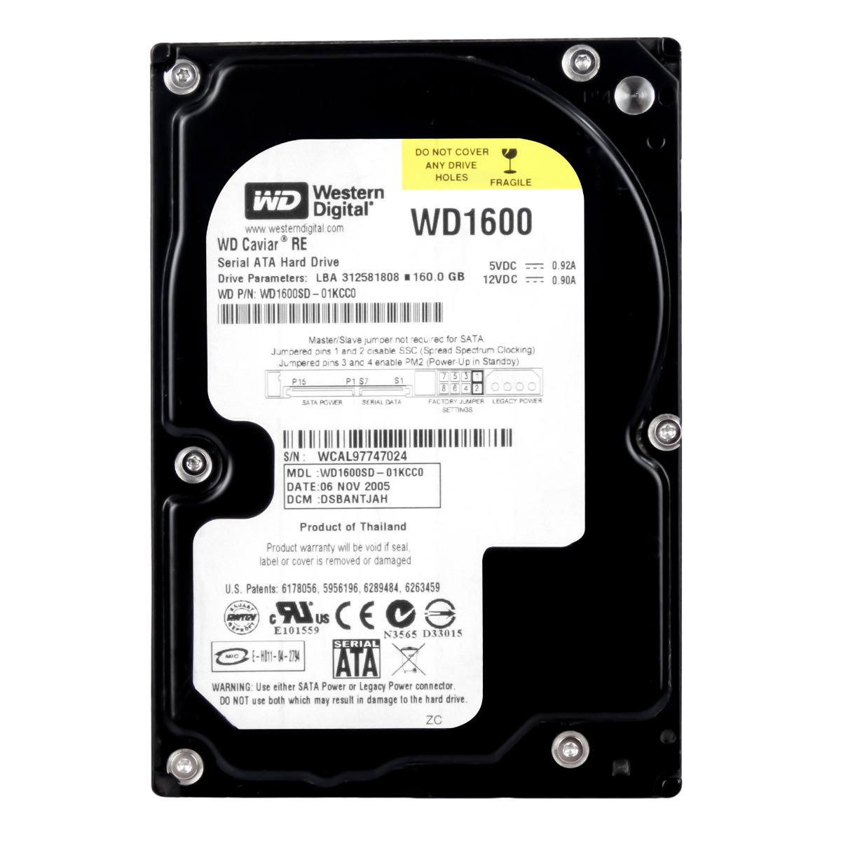 WD CAVIAR RE 160GB 7.2K 8MB SATA 3,5'' WD1600SD