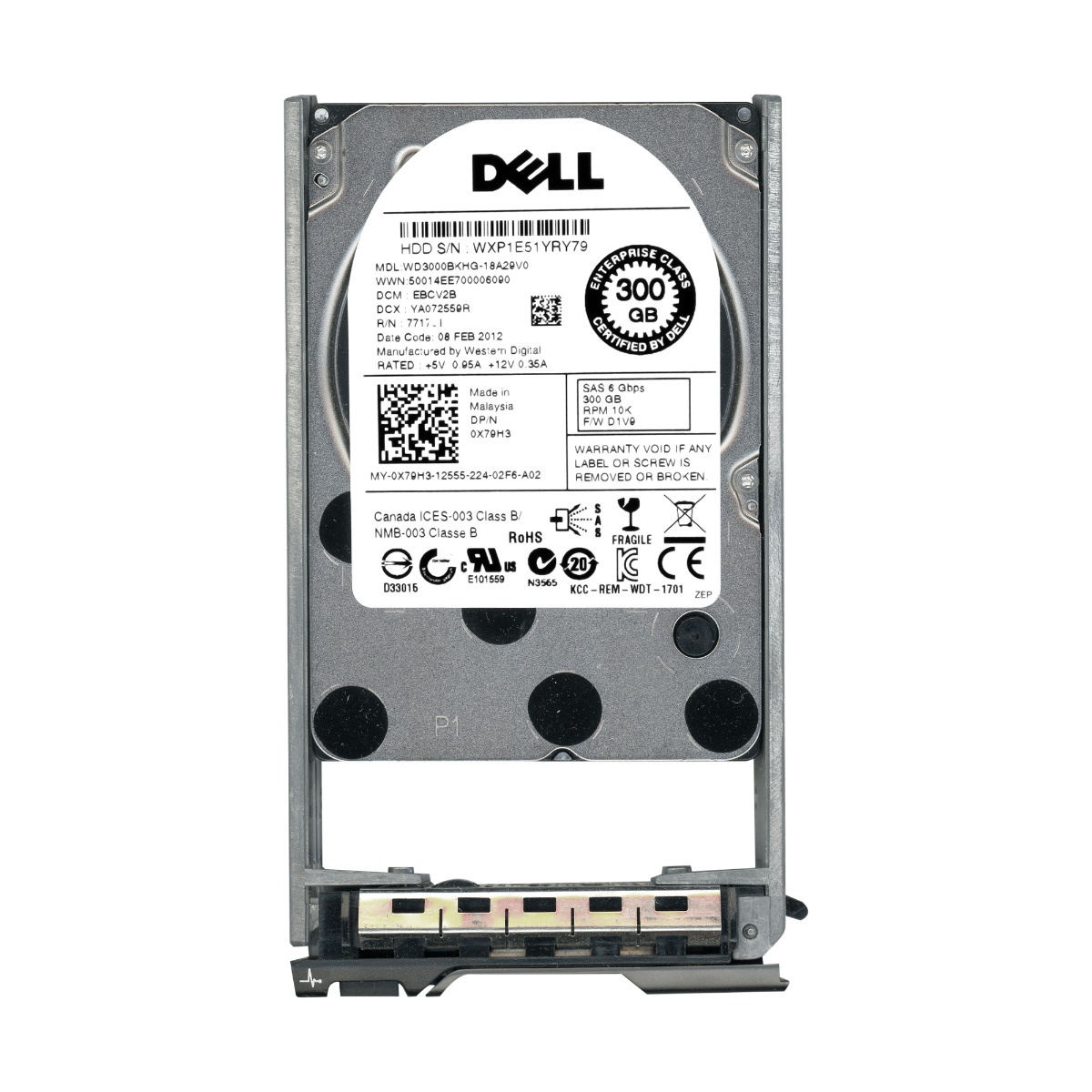 DELL 0X79H3 300 Go 10 000 tr/min 32 Mo SAS-2 2,5 pouces WD3000BKHG