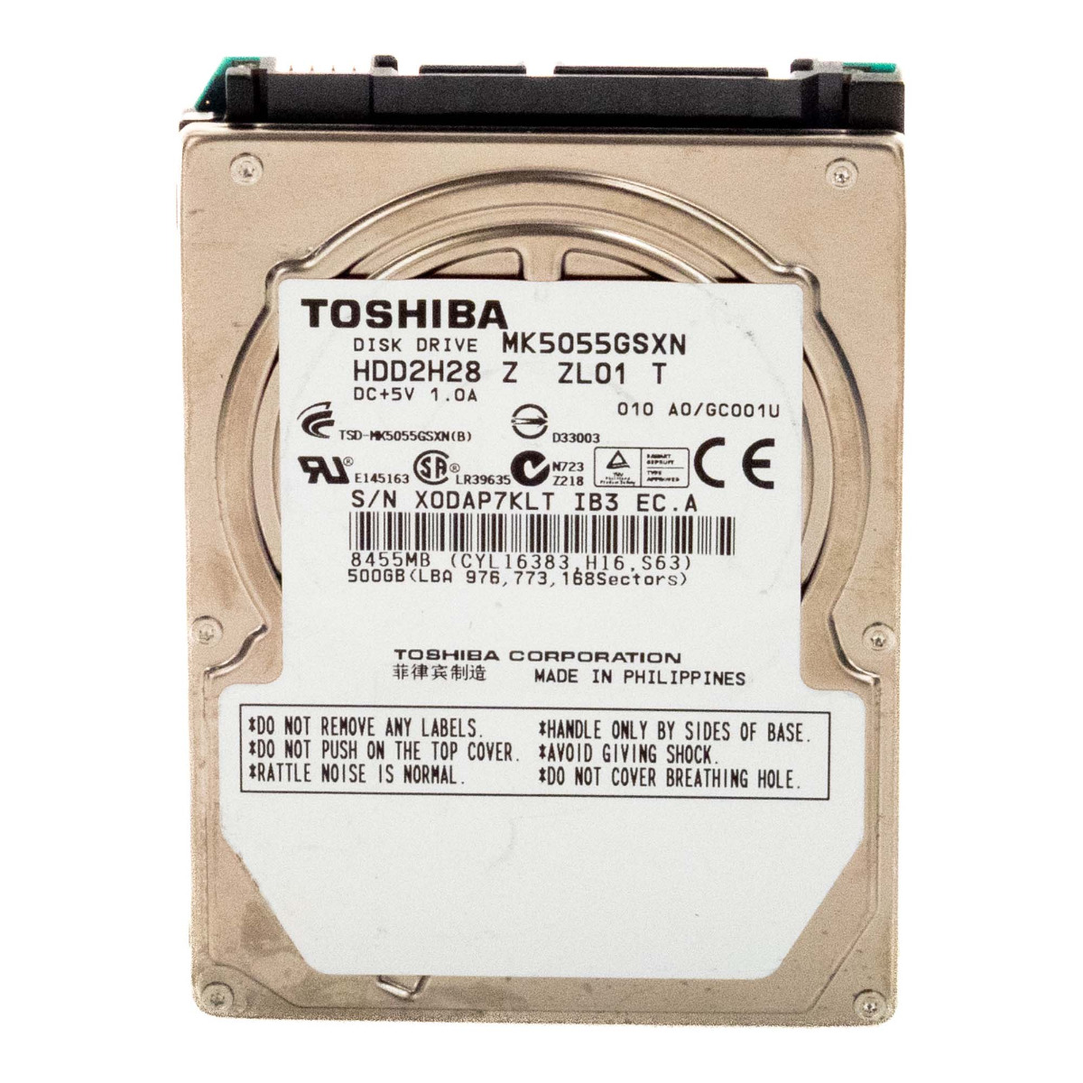 TOSHIBA 500 Go 5,4k 8 Mo SATA II 2,5'' MK5055GSXN