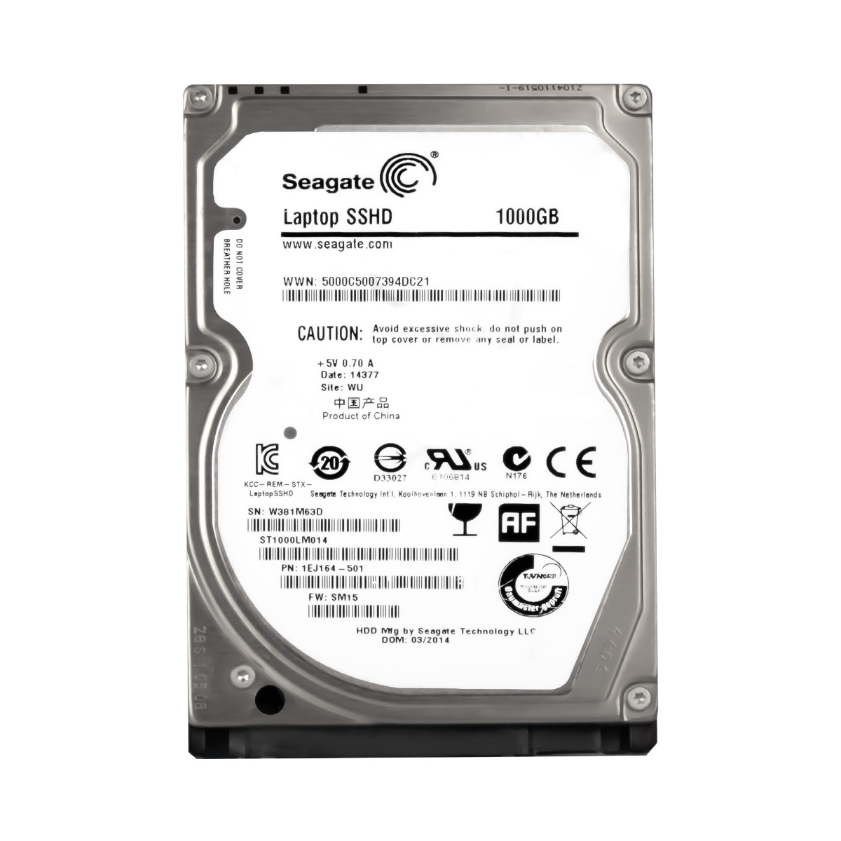SEAGATE SSHD 1 To 5,4k SATA III 2,5'' ST1000LM014 FW: SM15