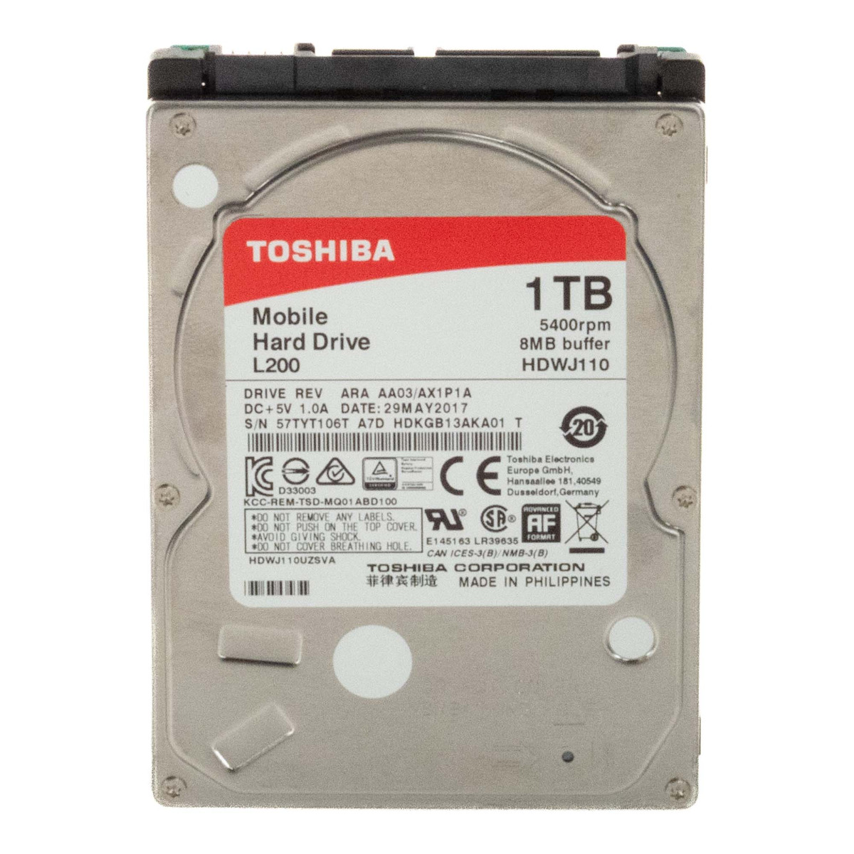 TOSHIBA L200 1 To 5,4k 8 Mo SATA II 2,5'' HDWJ110