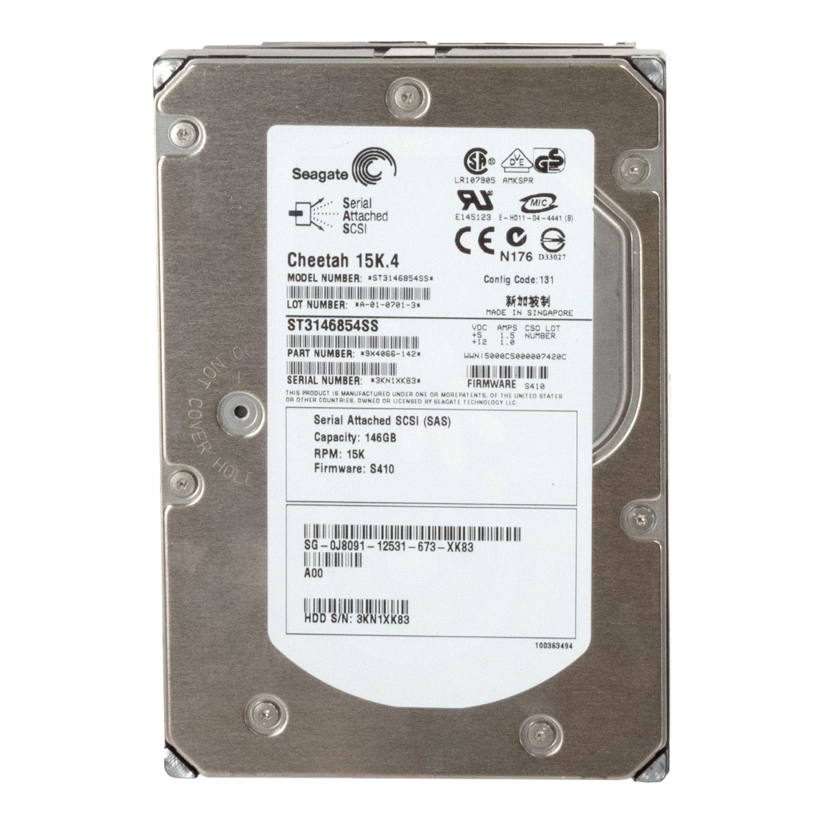 DELL 0J8091 146 Go 15k 8 Mo SAS 3,5'' ST3146854SS