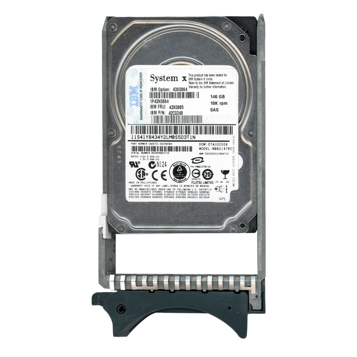 IBM 43X0865 42C0249 146GB 10K 16MB SAS 2,5'' MBB2147RC