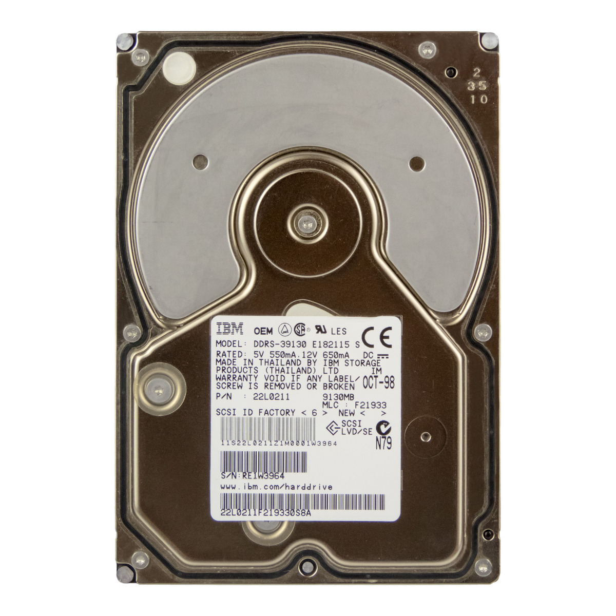 IBM Ultra.9ES 22L0211 9.1GB 7.2K Ultra WIDE SCSI 3.5'' DDRS-39130