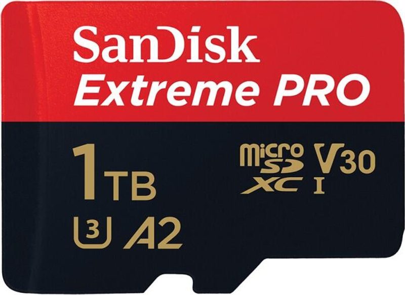 Carte mémoire microSDXC SanDisk Extreme® PRO 1 To avec adaptateur SD, UHS-I U3, A2, Class 10, Video Speed Class 30