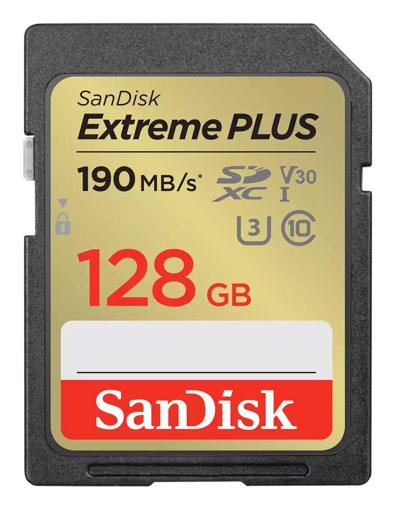 Carte mémoire SanDisk Extreme PLUS 128 Go SDXC, (U3)
