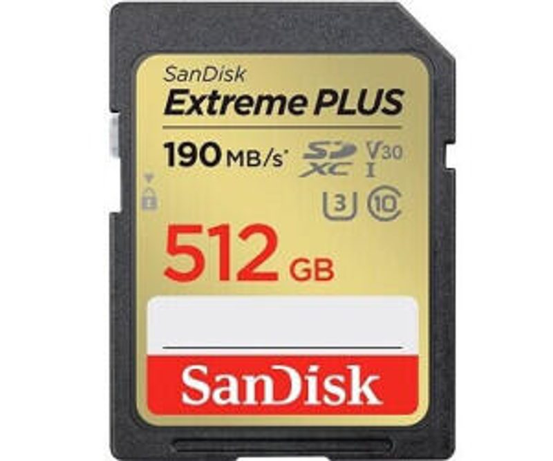 Carte mémoire SanDisk Extreme PLUS 512 Go SDXC, (U3)