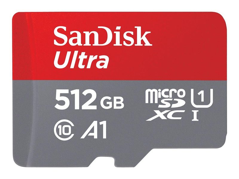 Carte microSDXC SanDisk Ultra pour Chromebooks 512 Go + adaptateur SD 150 Mo/s, A1, UHS-I U1, Class10