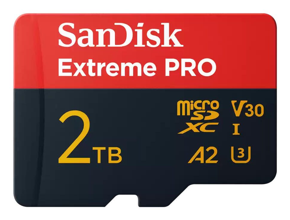 Carte mémoire microSDXC SanDisk Extreme® PRO 2 TB avec adaptateur SD, UHS-I U3, A2, Class 10, Video Speed Class 30