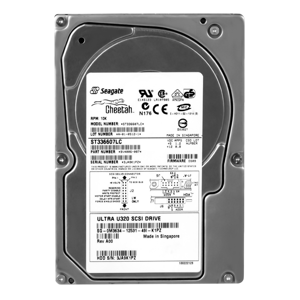 DELL 0M3634 36 Go 10000 tr/min 8 Mo SCSI U320 3,5'' ST336607LC