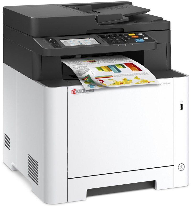 KYOCERA ECOSYS MA2600cfx Imprimante multifonction laser couleur A4, 4 en 1, imprimante, scanner, photocopieur, fax, USB, LAN, recto-verso