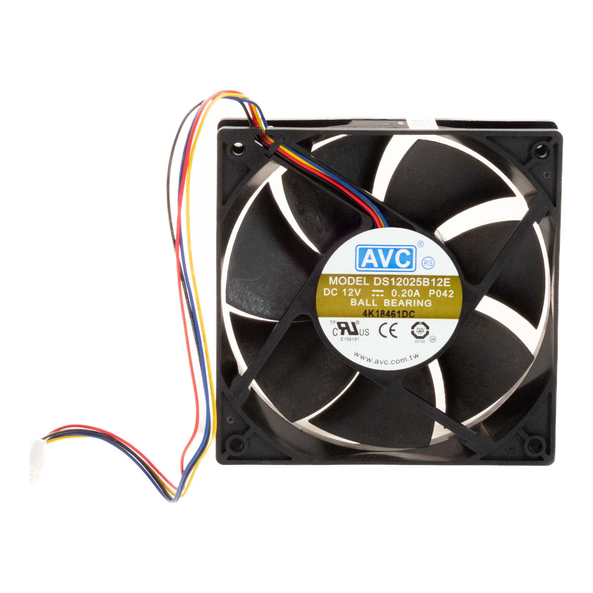 AVC DS12025B12E 12 V 0,20 A 120x120 mm 4 broches