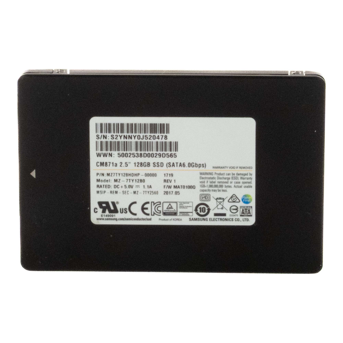SAMSUNG CM871a 128GB SATA III TLC 2.5'' MZ-7TY1280