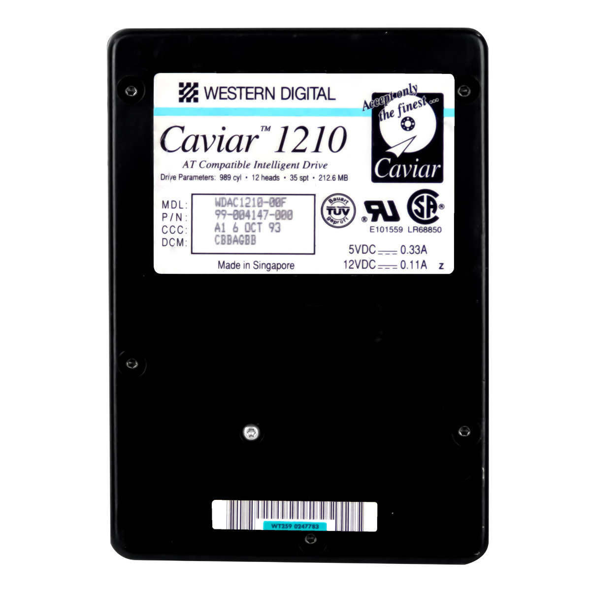 Disque dur WESTERN DIGITAL CAVIAR 1210 WDAC1210-00F 212 Mo ATA 3,5''