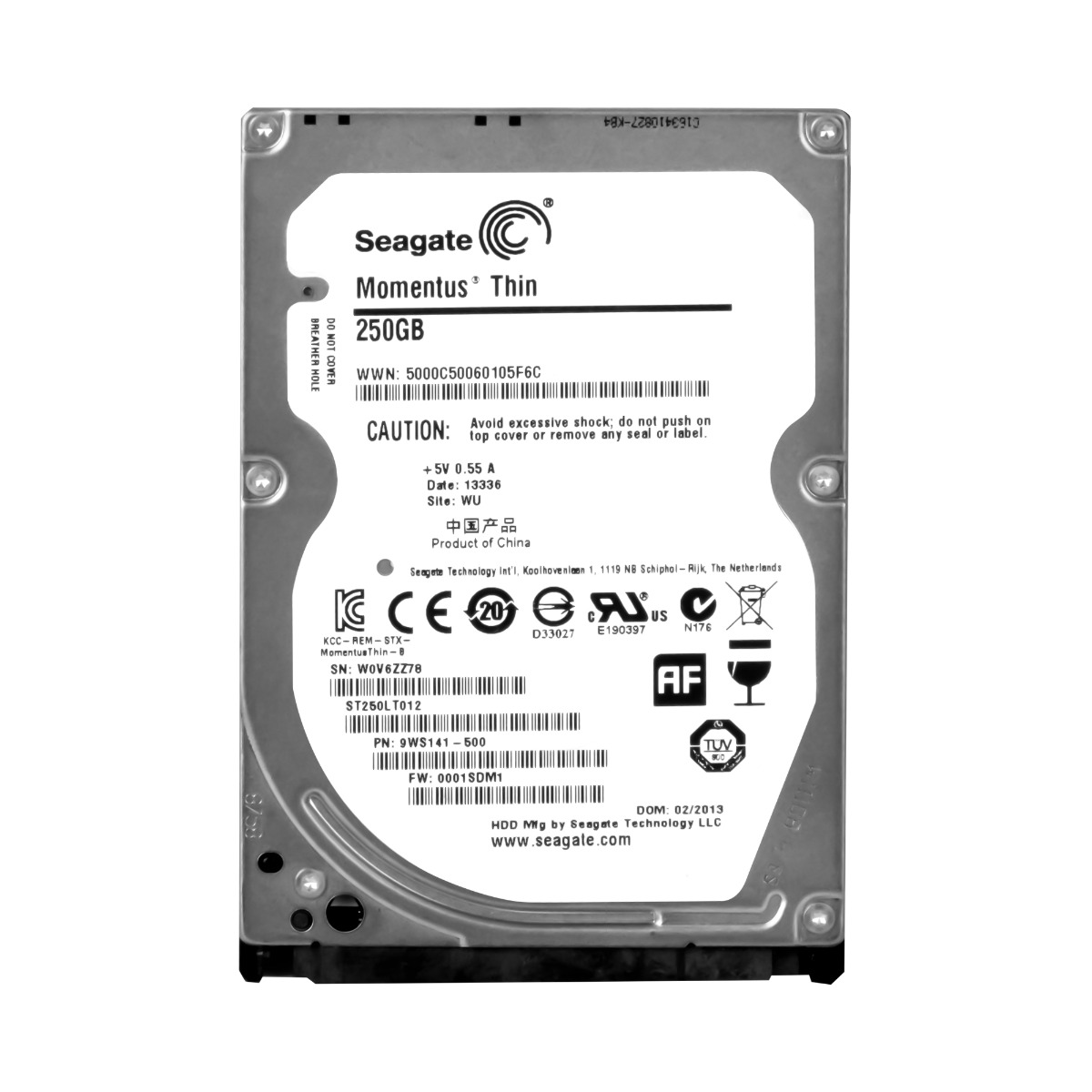 SEAGATE MOMENTUS THIN 250 Go 5.4K 16 Mo SATA II 2.5'' ST250LT012