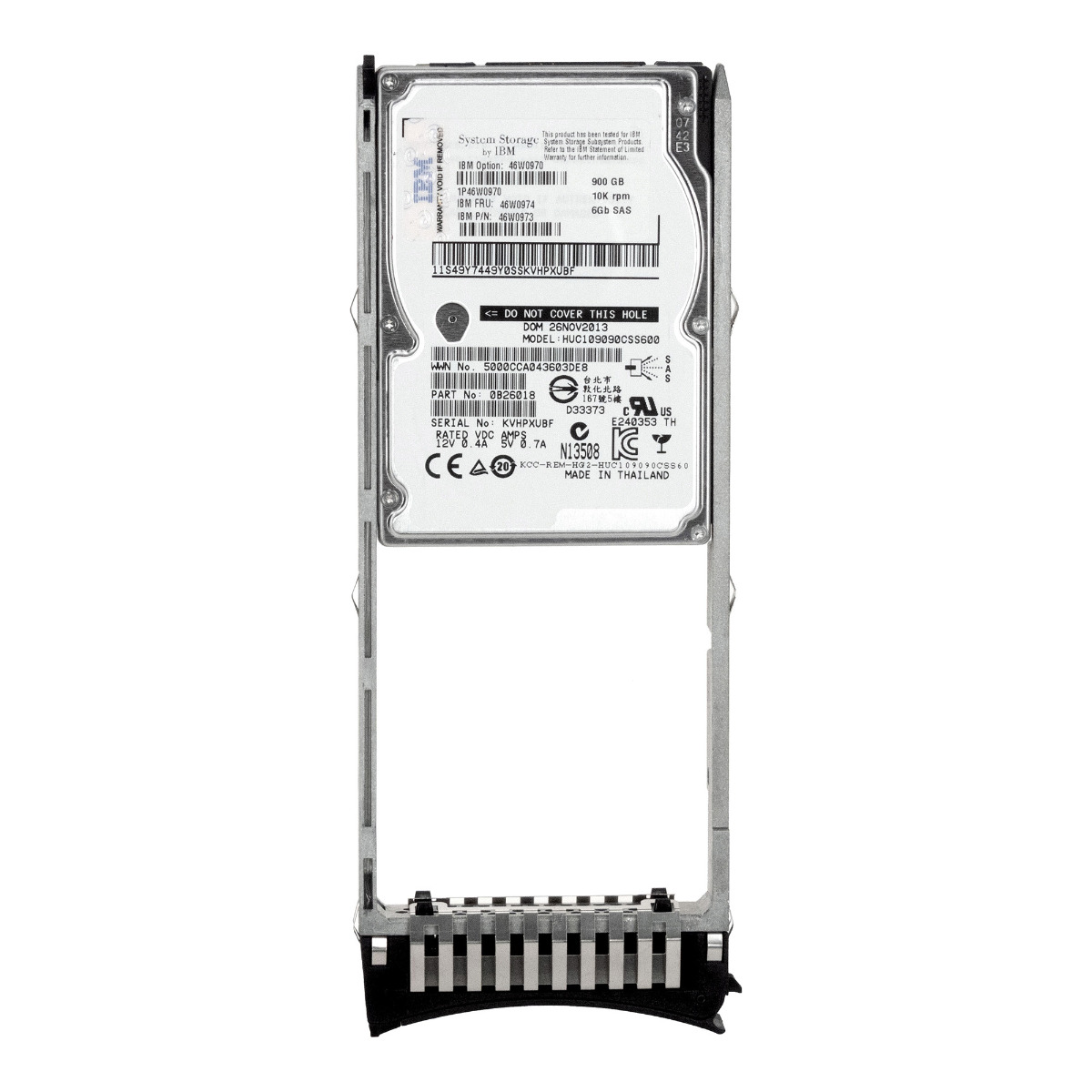 IBM 46W0974 / 46W0973 900 Go 10K 64 Mo SAS-2 2,5'' HUC109090CSS600