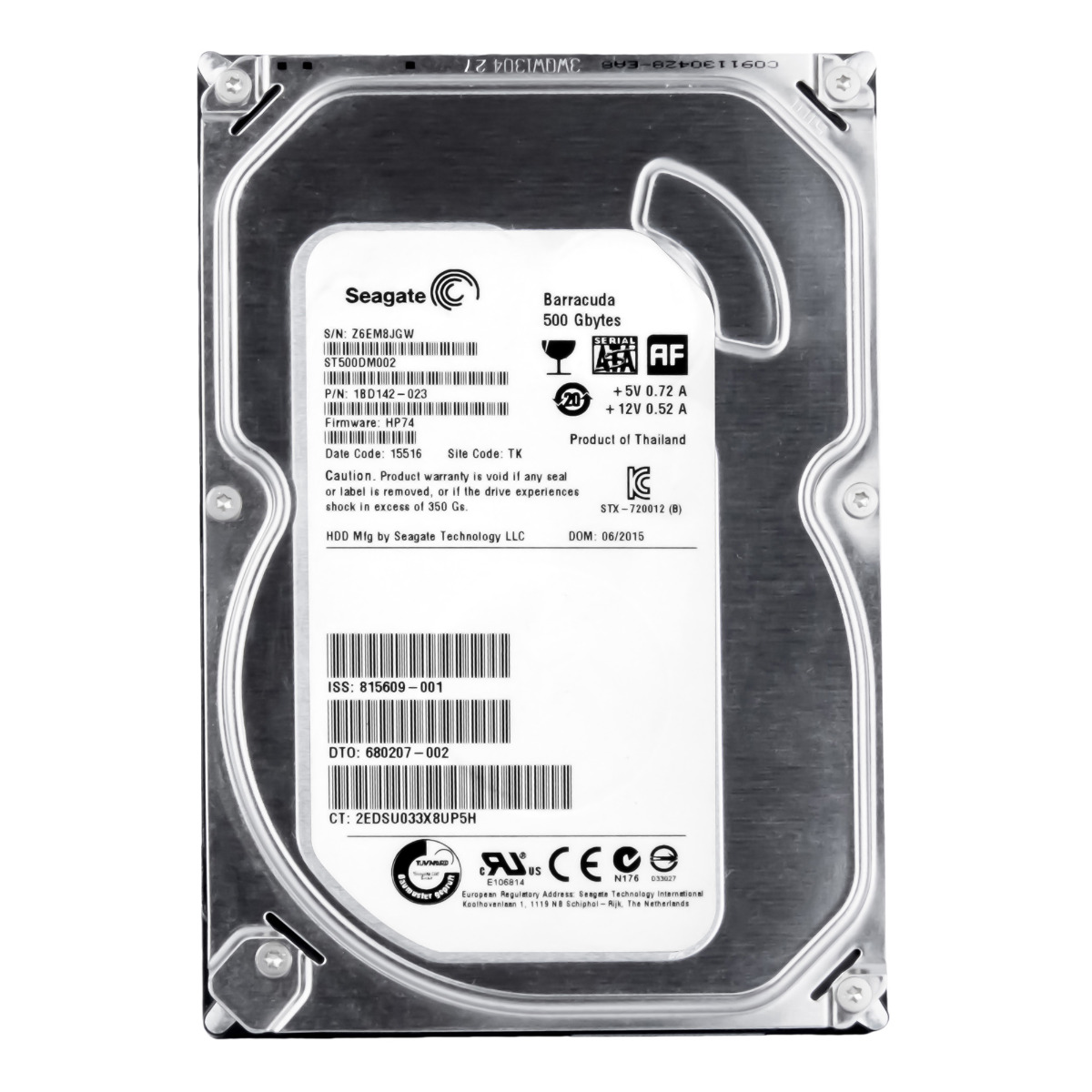 HP 680207-002 500 Go 7 200 tr/min 16 Mo SATA III 3,5'' ST500DM002