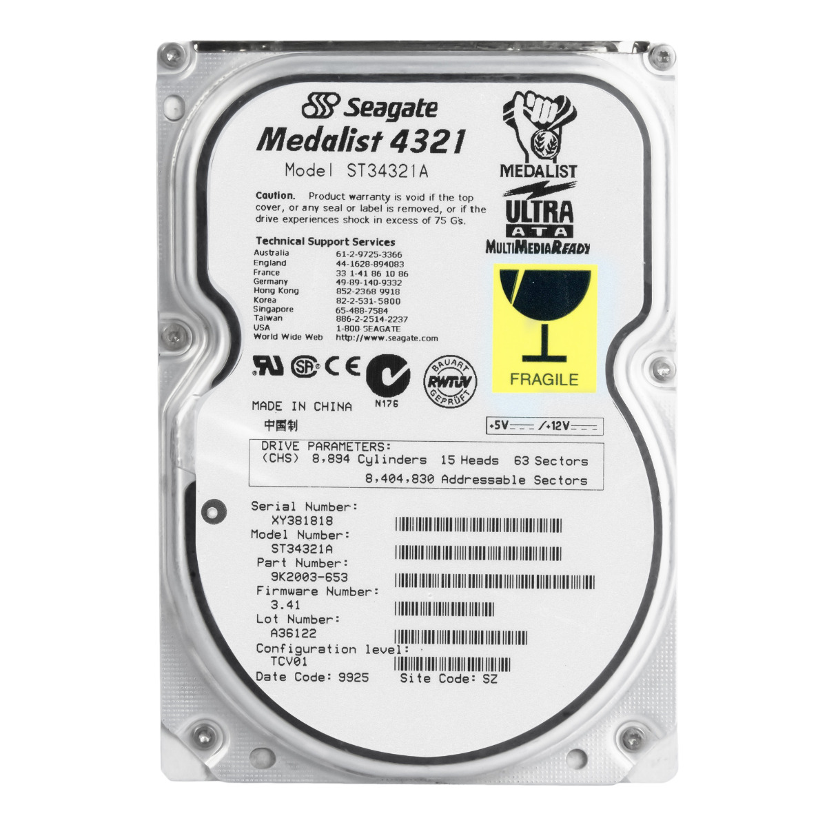 SEAGATE MEDALIST 4321 4,3 Go 5 400 tr/min ATA 3,5'' ST34321A
