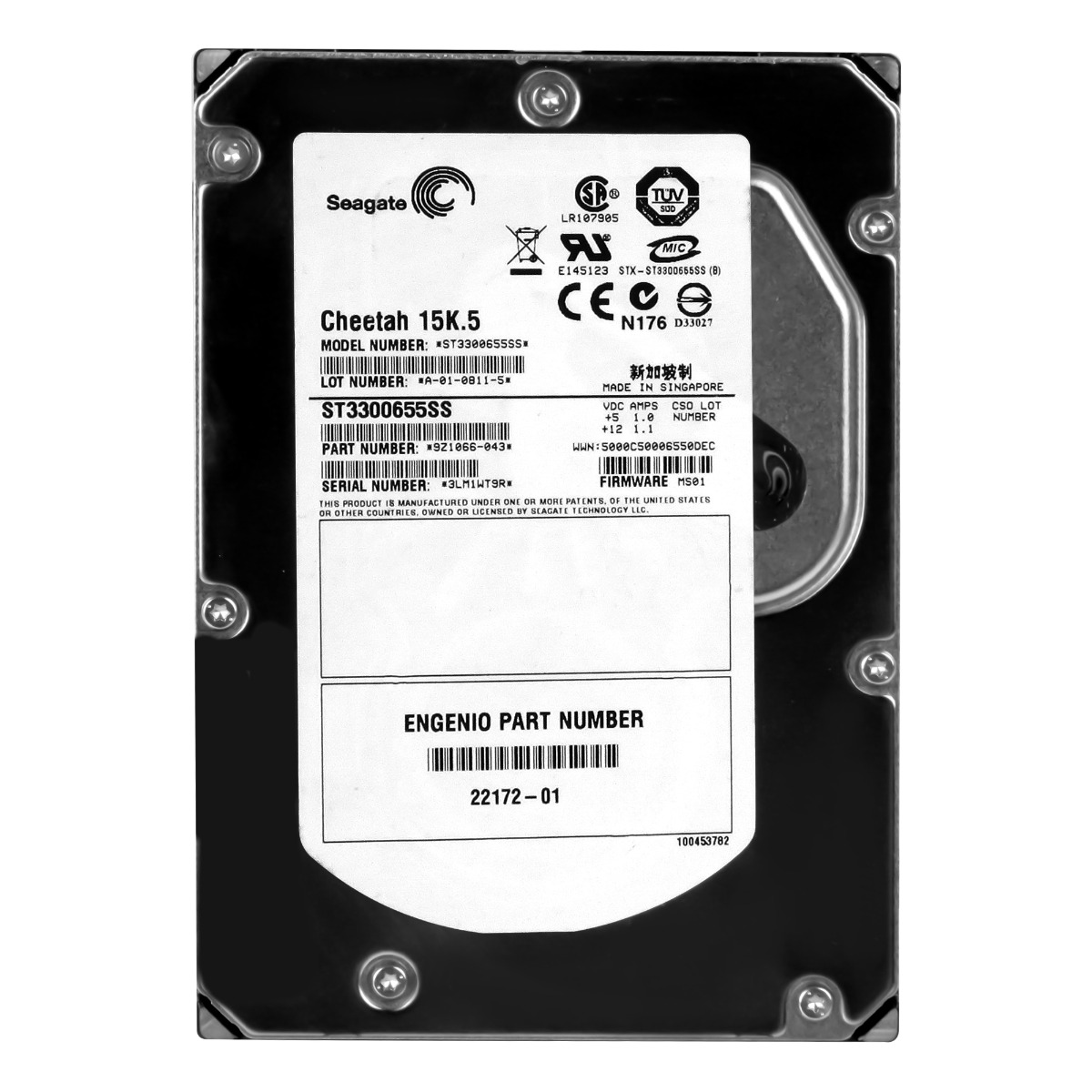 LSI 22172-01 300 Go 15 000 tr/min 16 Mo SAS 3,5" ST3300655SS