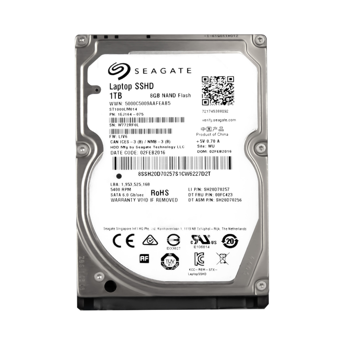 SEAGATE SSHD 1TB 5,4K SATA III 2,5'' ST1000LM014 FW: LIV6