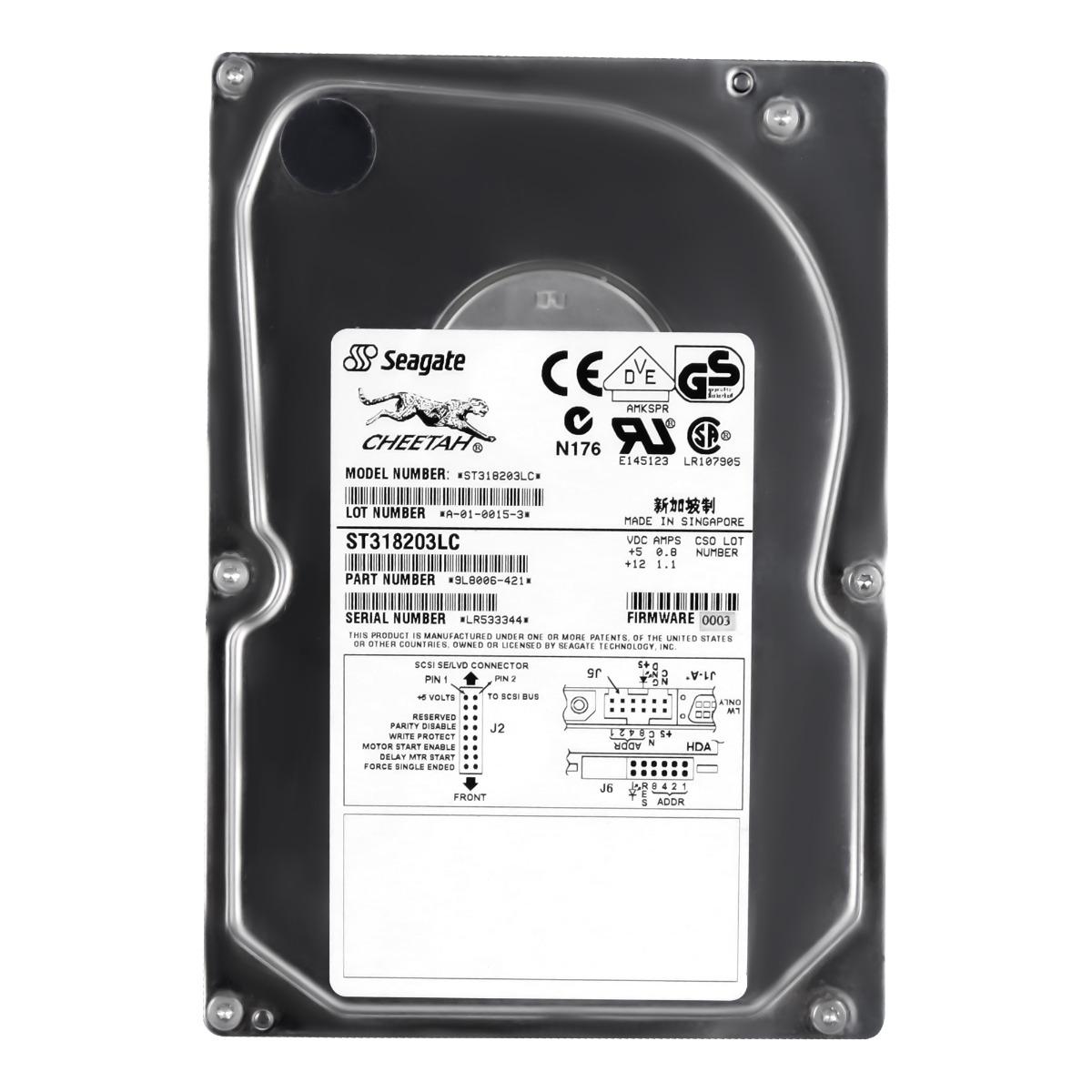 SEAGATE CHEETAH 18GB 10K SCSI U160 3,5'' ST318203LC