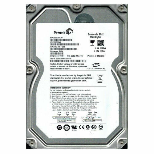 SEAGATE Barracuda ES.2 750 Go 7,2K 32 Mo SATA II 3,5'' ST3750330NS