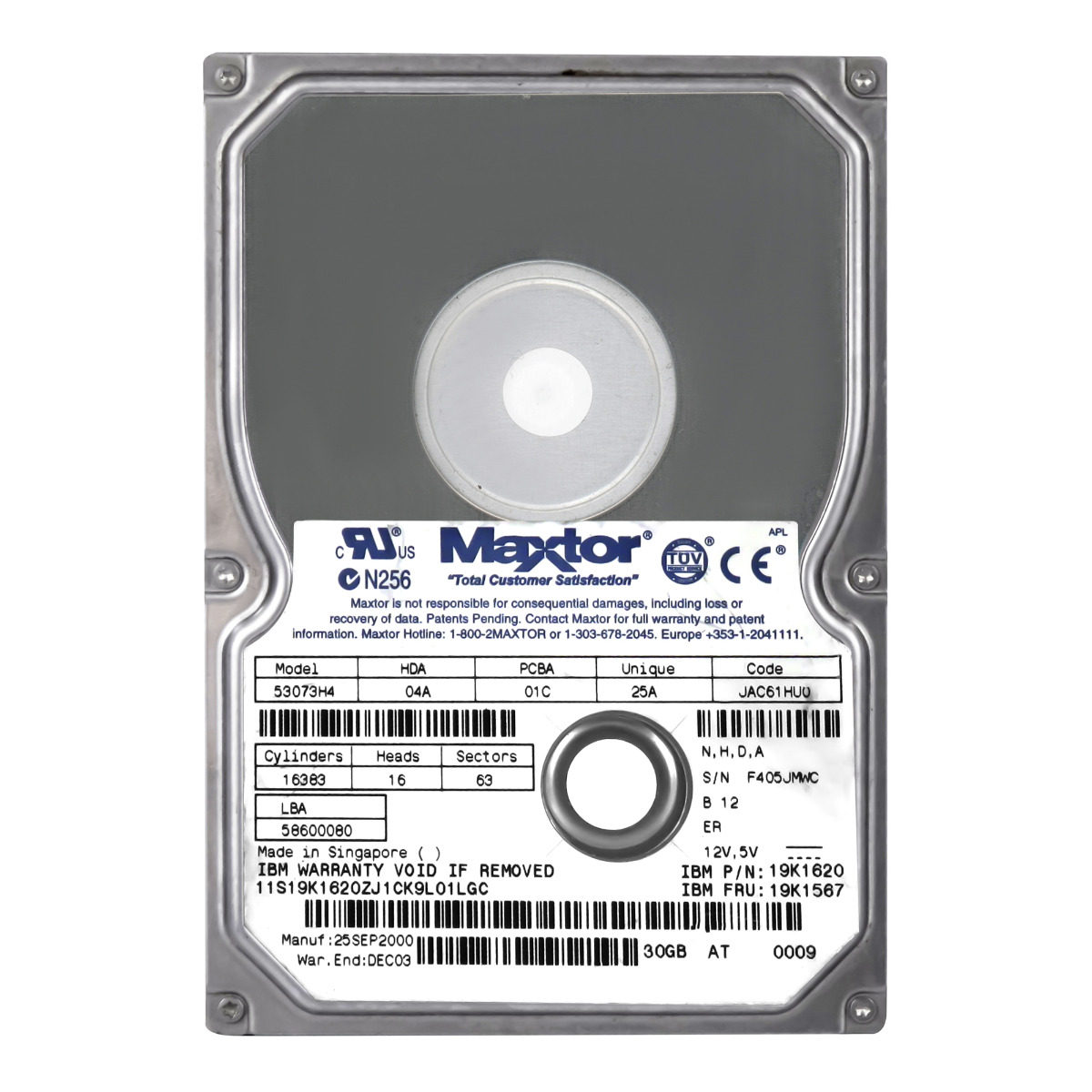 MAXTOR DiamondMax PLUS 45 30,7 Go 7 200 tr/min 2 Mo ATA 3,5'' 53073H4